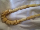 A lady's Genuine Antique Carved Ivory disk and bead Necklace, 54.4 grams