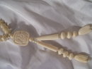 Antique Vintage carried rose and ivory bead necklace, 49.2 grams