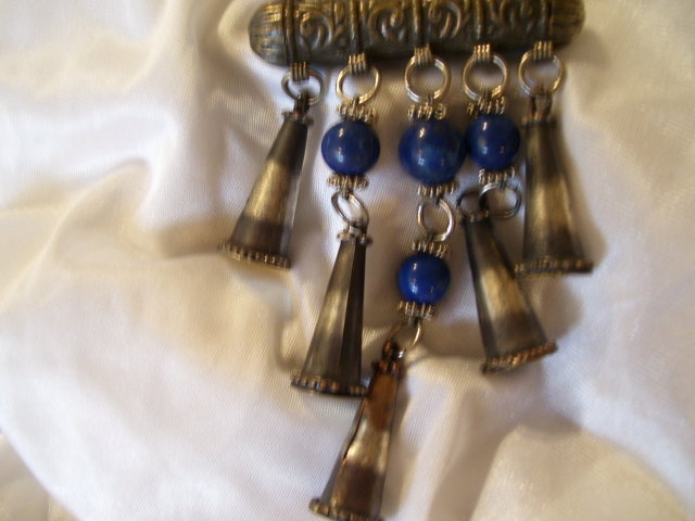 Ancient Egyptian Style Necklace-Blue Lapis colored Stones