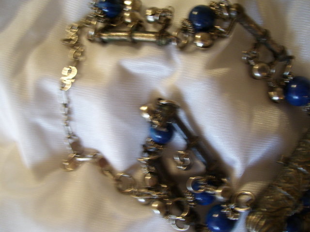 Ancient Egyptian Style Necklace-Blue Lapis colored Stones