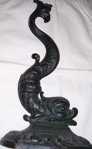 Old Vintage-Chinese Wrought Iron Fish door stop
