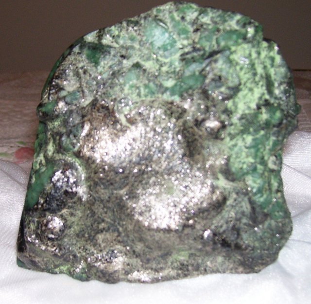 Indian Head Carved in 3.25 Pound Natural Emerald