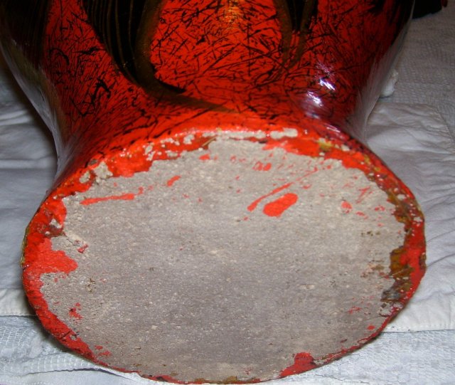 Chinese large handcrafted clay pottery red Dragon floor vase