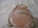 Decorative arts-Pink Art Glass cut glass tulip vase
