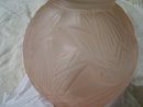 Decorative arts-Pink Art Glass cut glass tulip vase