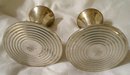 A Pair of Vintage glass candy dishes with reverseable Duel Use Frank N. Whiting & Co. Sterling Candle holders
