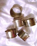 Napkin Ring Holders-A vintage set of five silverplate rings