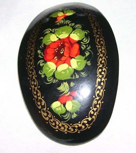 Vintage Russian Artist signed Handcrafted-Handpainted Hair clip