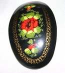Vintage Russian Artist signed Handcrafted-Handpainted Hair clip