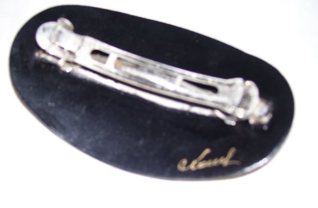 Vintage Russian Artist signed Handcrafted-Handpainted Hair clip