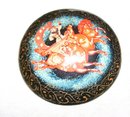 Vintage Russian Artist signed Handcrafted-Handpainted Broach