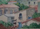 Adobe Village Scene- Frank G. Applegate- New Mexico 1882-1934- 14 x20 inch watercolor on paper