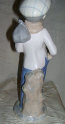 Solid Glass and Alabasta Praying Lady statue with green robe