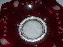 A Vintage Ruby Cut to Clear- glass Fruit Bowl