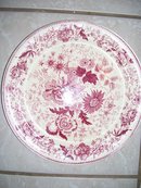 A Vintage Antique set of 10 Smith Taylor Red Roses floral plates.