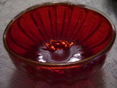 '' Alberto Dona'' ( Venice Italy 1944-) Murano art glass Oval ( 9'' X 5 '' ) Ribbed/ Bubble Bowl
