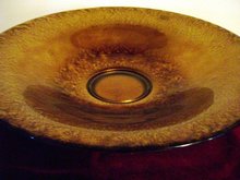 Brown metalic 16 inch Decorative art glass fruit / display bowl