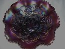 Vintage'' Northwood, Grape and Cable,'' Variant '' Amethyst Bowl