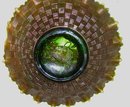 Vintage'' Northwood,'' Good Luck '' Green, 9 in. Bowl