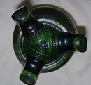 Vintage Nortwood '' Fine Cut and Roses'' Green- Footed Rose Bowl