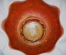 Vintage Fenton, ''Persion Medallion'' Pumpkin Colored (8) Rullfe Bowl