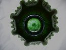 Vintage Northwood, ''Stippled Rays'' Stippled, Emerald Green, 9'' Three in one, Art Glass Bowl