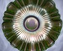 Vintage Northwood, ''Stippled Rays'' , Emerald Green, 9'' Three in one, Art Glass Bowl