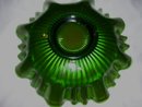 Vintage Northwood, ''Stippled Rays'' , Emerald Green, 9'' Three in one, Art Glass Bowl