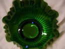 Vintage Northwood, ''Stippled Rays'' , Emerald Green, 9'' Three in one, Art Glass Bowl
