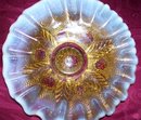 Vintage Northwood, '' Netted Roses''Intaglio, Opalescent , Goofus Treated Bowl