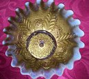 Vintage Northwood, '' Netted Roses''Intaglio, Opalescent , Goofus Treated Bowl