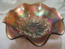 Northwood,''Star of David and Bows''Carnival Glass, Amethyst Bowl