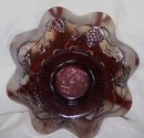 Northwood,''Star of David and Bows''Carnival Glass, Amethyst Bowl