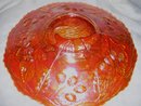 Fenton,''Peacock and Urn'' Vintage- Sawtooth edge, 9 '' Pumkin/ Marigold Plate with Bearded Berry Exterior