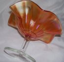 Fenton,''Stippl Raysl'' Vintage- 6 Ruffle, Marigold Compote