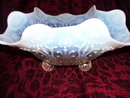 Vintage, Northwood, '' Daisy'' French Opalescent, Tri- corner, ball footed bowl