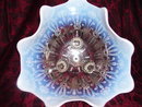 Vintage, Northwood, '' Daisy'' French Opalescent, Tri- corner, ball footed bowl