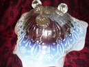 Vintage, Northwood, '' Daisy'' French Opalescent, Tri- corner, ball footed bowl