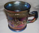 Vintage, Fenton, ''Orange Tree'' Blue Shaving Mug with the (3) inch base