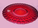 Fenton Art Glass- 8.375 inch Thumbprint, Oxblood Plate