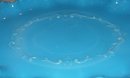 Vintage, Turquoise Blue , Floral Motif, Art Glass Dresser Tray and Matching Dresser Trinket Box