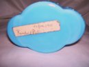 Vintage, Turquoise Blue , Floral Motif, Art Glass Dresser Tray and Matching Dresser Trinket Box