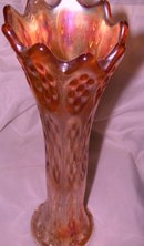 Vintage Fenton'' Long Thumbprint Hobnail'' Carnival Vase