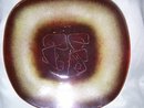Art Glass Plate-Bowl, Title: The Olive Branch, Artist: Maurice Heaton, 20th century , New York