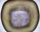 Art Glass Plate-Bowl, Title: The Olive Branch, Artist: Maurice Heaton, 20th century , New York