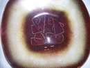 Art Glass Plate-Bowl, Title: The Olive Branch, Artist: Maurice Heaton, 20th century , New York