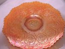 A Fenton , Persion Medallion, Pumpkin Marigold, 6.00 inch Plate