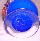 A Blue Overlay Blown Glass 10 inch Art Glass Vase