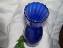 A Blue Glass 10 inch Art Glass Vase