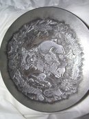 A Metzke large 8.00 by 3.00 inch copywright 1880 Santa ClausCandy Cannister